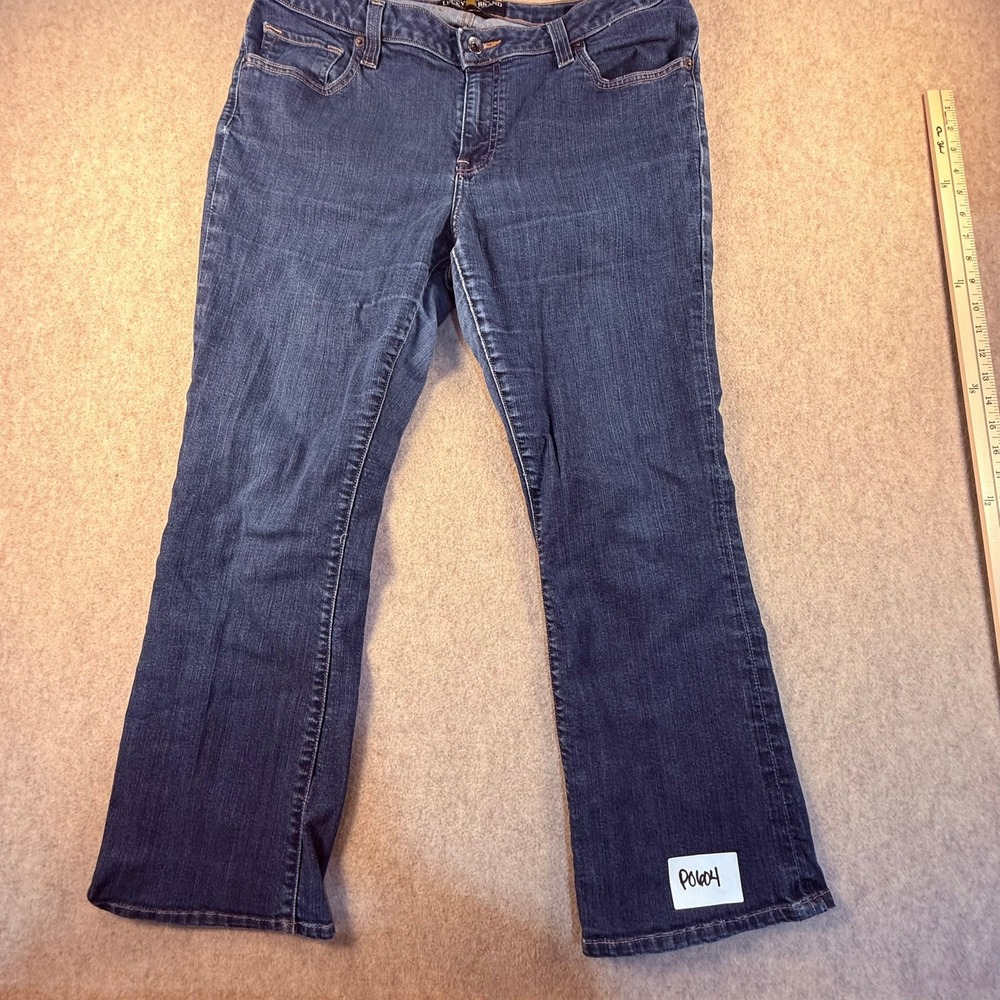 Lucky Brand Ginger Boot Jeans Womens 16W Regular Dark Wash Mid Rise Bootcut Blue